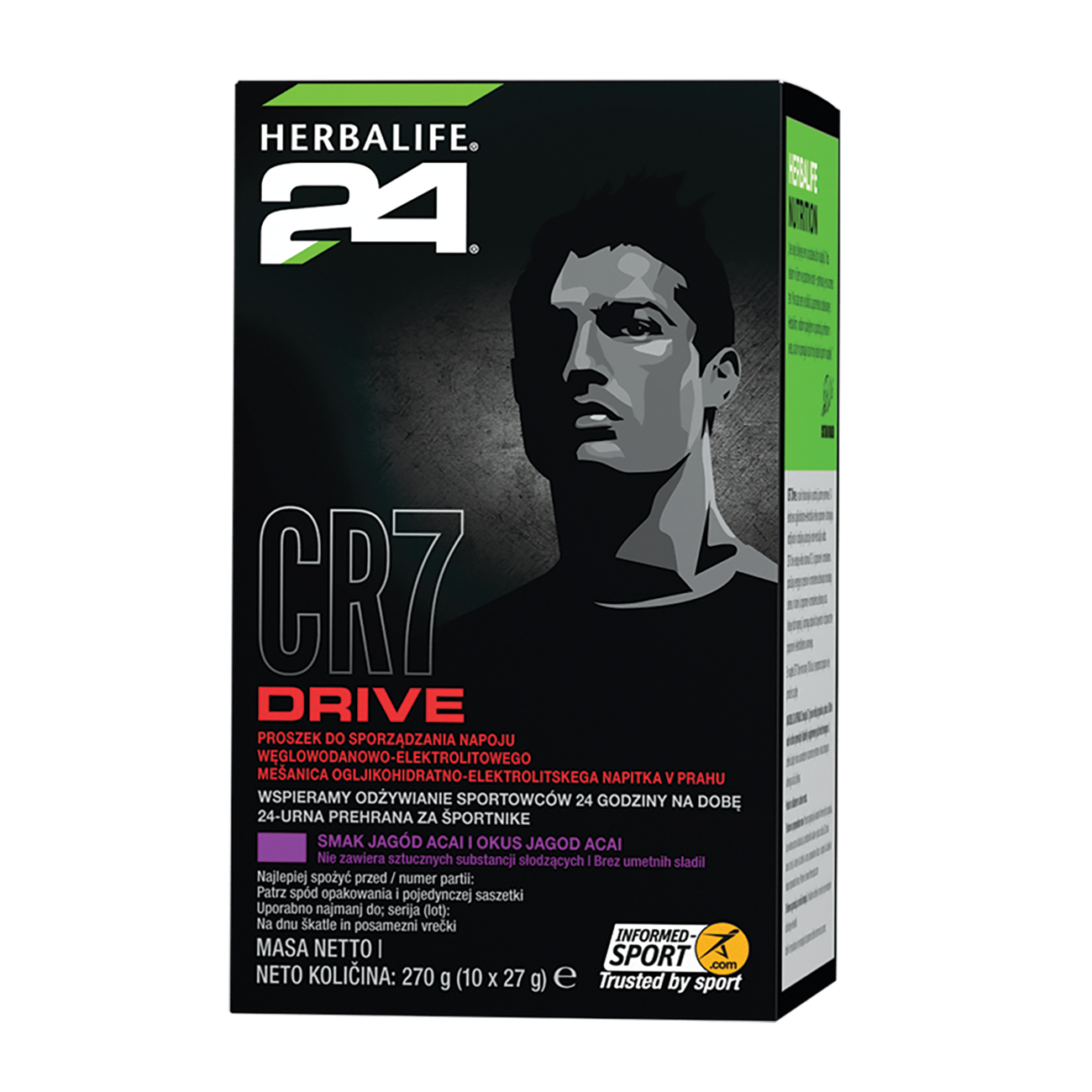 CR7 Drive Napój węglowodanowo-elektrolitowy o smaku jagód Acai 10 saszetek product shot