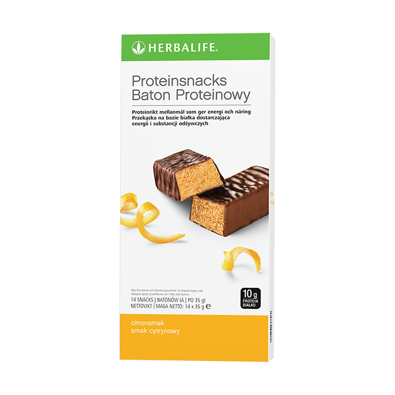 Baton proteinowy Produkt proteinowy o smaku cytrynowym product shot